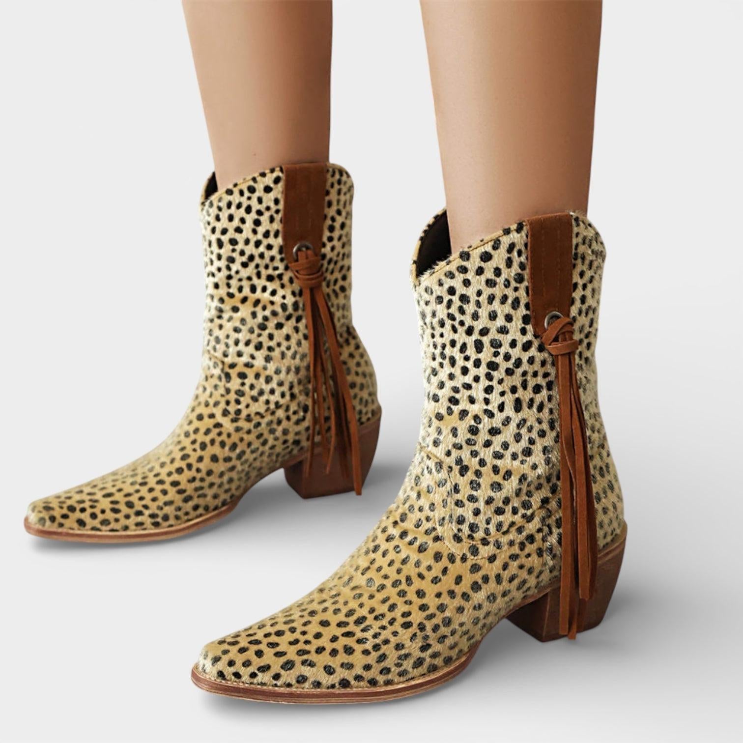 Faux Suede Women's Cowboy Boots - Pointed Toe Western Footwear for Casual and Dressy Occasions