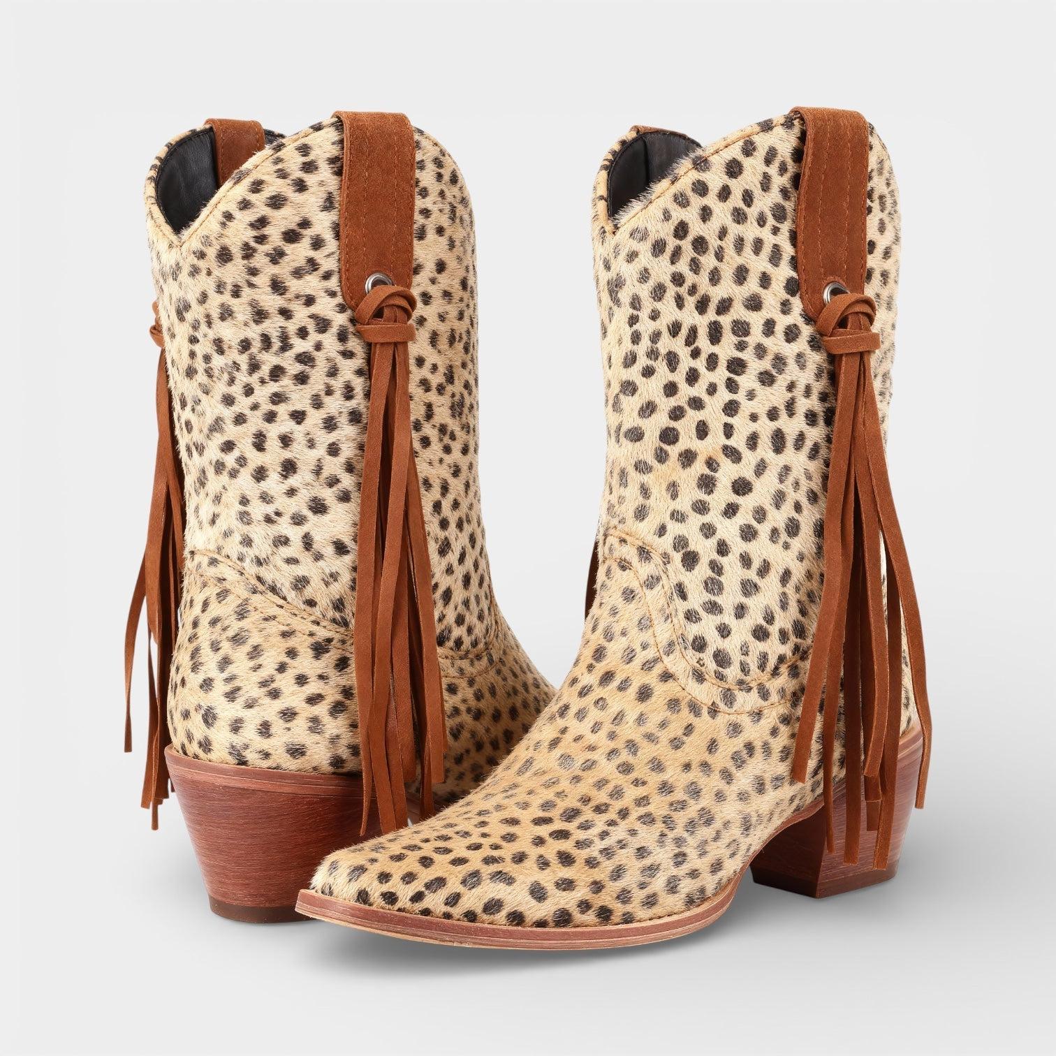 Faux Suede Women's Cowboy Boots - Pointed Toe Western Footwear for Casual and Dressy Occasions