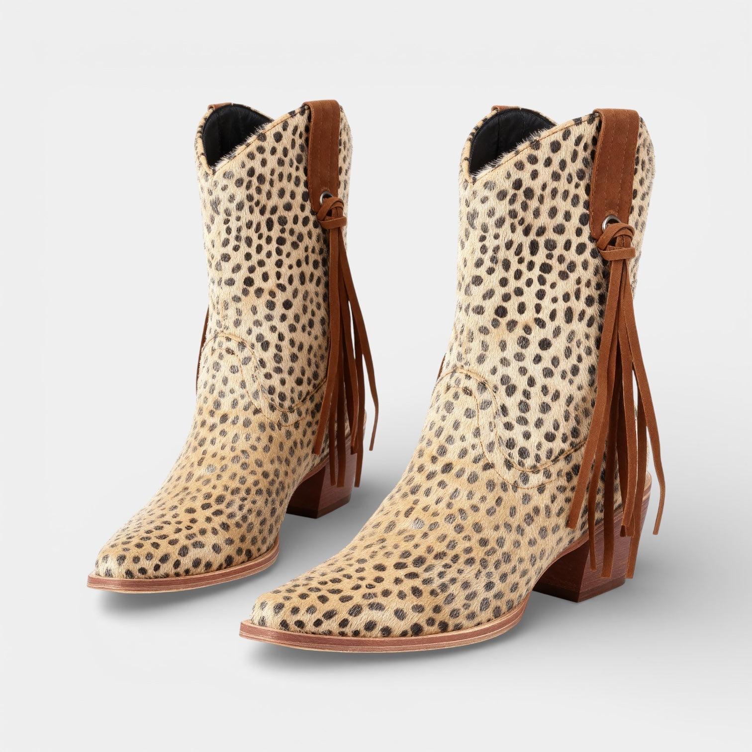 Faux Suede Women's Cowboy Boots - Pointed Toe Western Footwear for Casual and Dressy Occasions