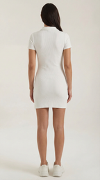 Figure-Hugging Mini Dress in Stretch Fabric - Elegant Casual Wear for Parties and Night Out