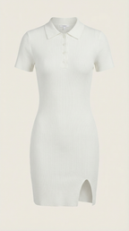 Figure-Hugging Mini Dress in Stretch Fabric - Elegant Casual Wear for Parties and Night Out