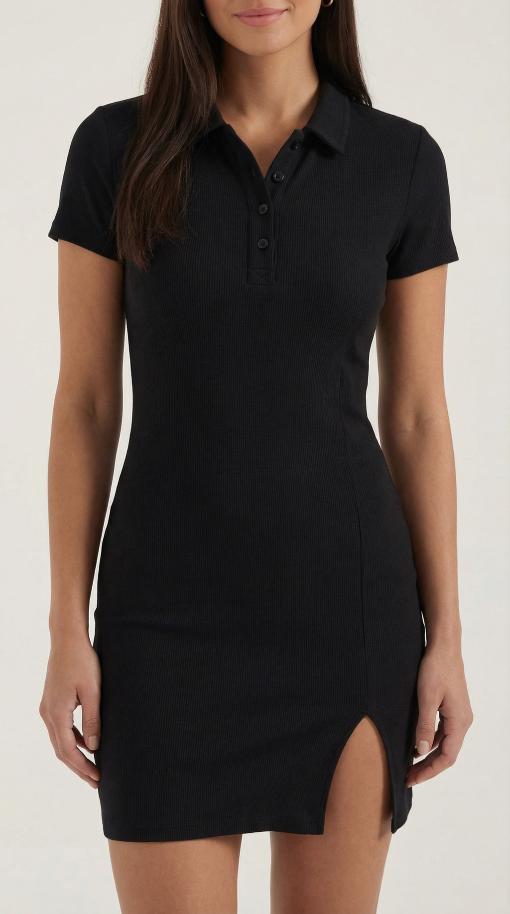 Figure-Hugging Mini Dress in Stretch Fabric - Elegant Casual Wear for Parties and Night Out