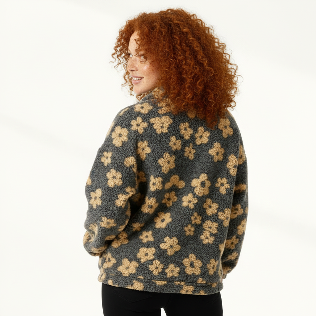 Fleece Half-Zip Pullover for Women - Plush Winter Sweater for Cozy Layering and Warmth