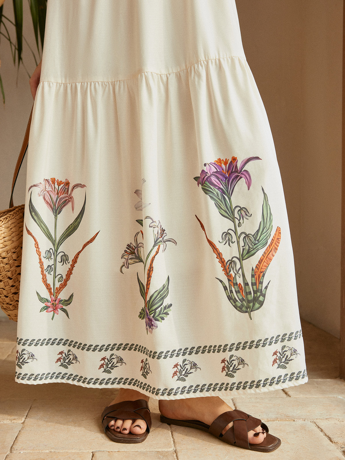 Floral Embroidered Maxi Dress for Women - Lightweight Summer Style