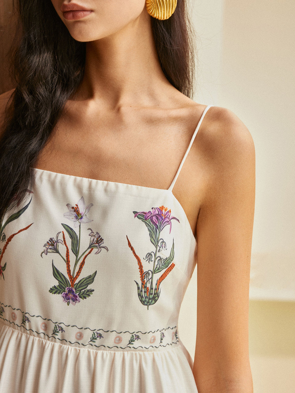 Floral Embroidered Maxi Dress for Women - Lightweight Summer Style