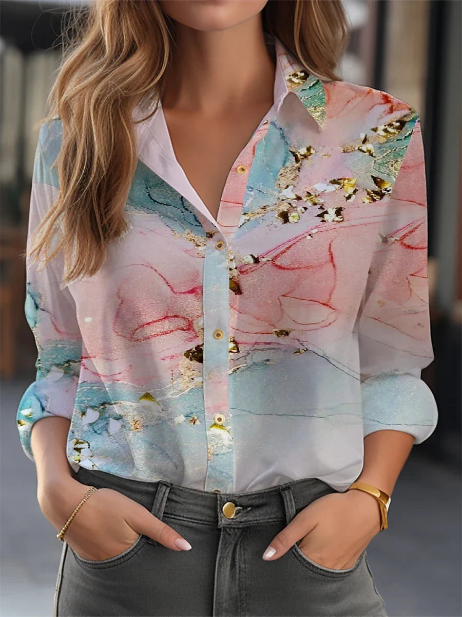 Floral Long Sleeve Blouse for Women | Button Down Design | Casual Wear