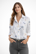 Floral Long Sleeve Blouse for Women | Button Down Design | Casual Wear