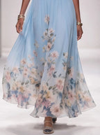 Floral Maxi Dress Women UK – Sleeveless V-Neck Wide Straps Dress, Garden Party Summer Holiday