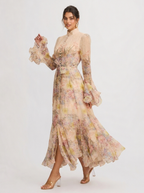 Floral Maxi Dress Women UK – Wedding Guest Garden Party Evening Gown, Cocktail Attire