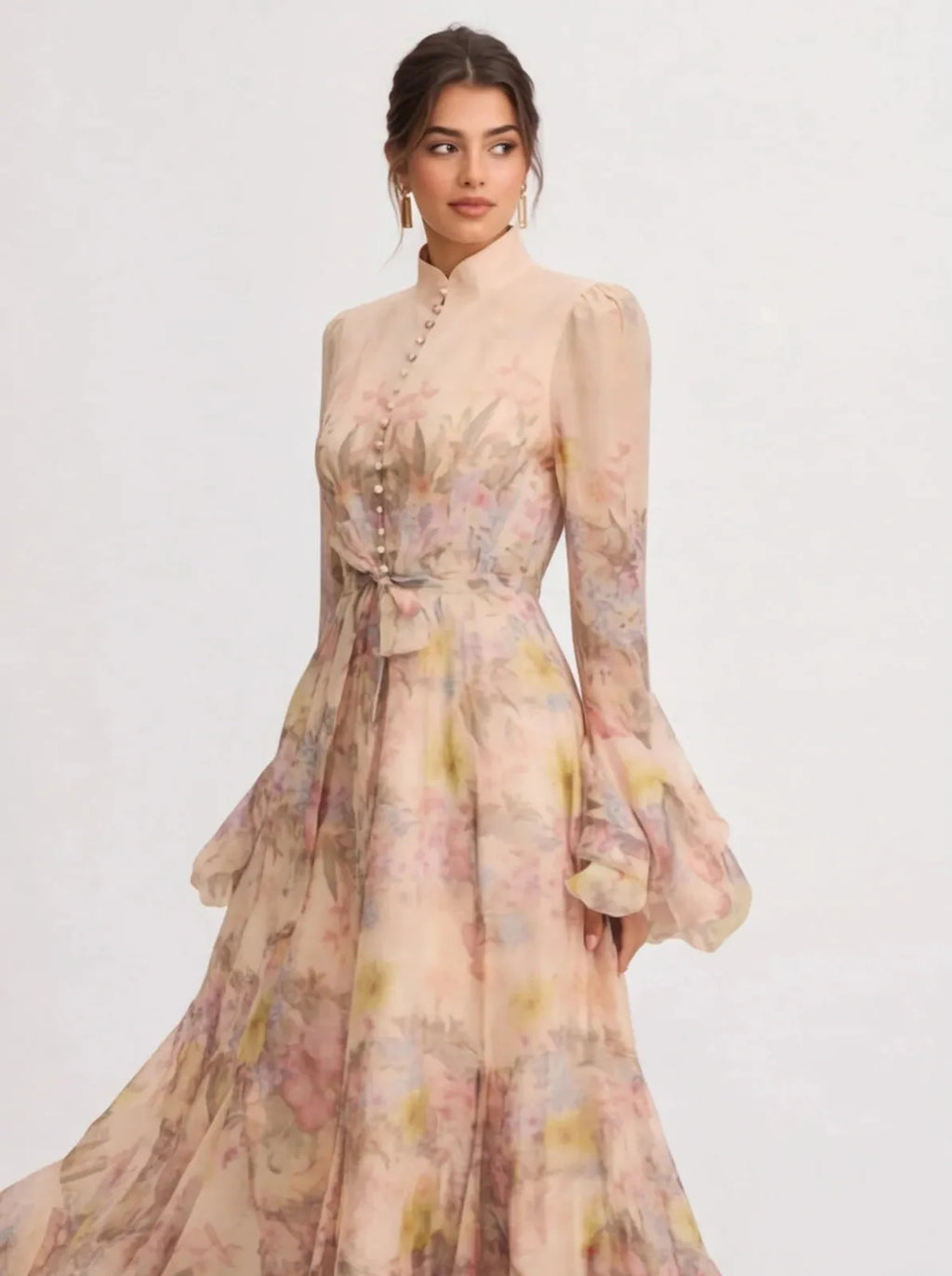 Floral Maxi Dress Women UK – Wedding Guest Garden Party Evening Gown, Cocktail Attire