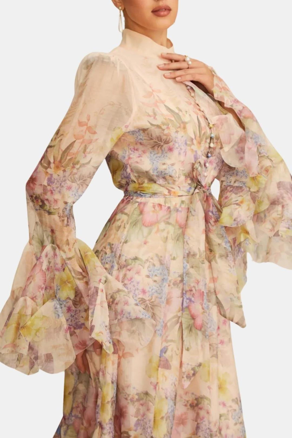Floral Maxi Dress Women UK – Wedding Guest Garden Party Evening Gown, Cocktail Attire