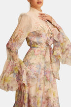 Floral Maxi Dress Women UK – Wedding Guest Garden Party Evening Gown, Cocktail Attire