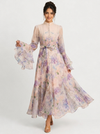 Floral Maxi Dress Women UK – Wedding Guest Garden Party Evening Gown, Cocktail Attire