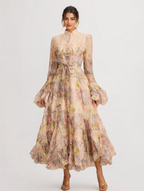 Floral Maxi Dress Women UK – Wedding Guest Garden Party Evening Gown, Cocktail Attire