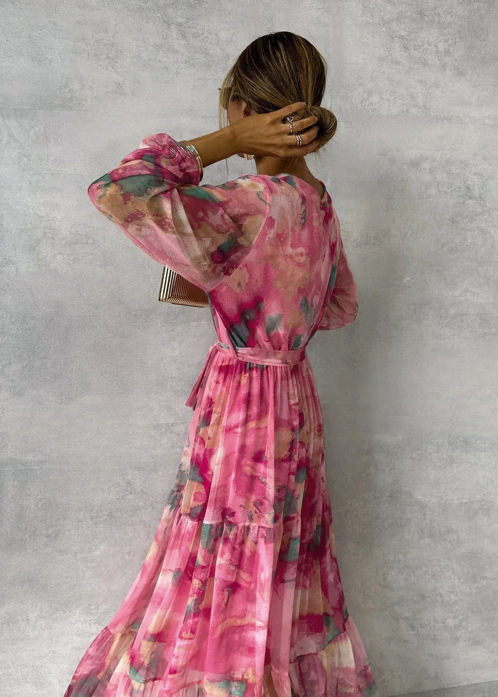 Floral Maxi Dress for Summer Evenings - Lightweight Wrap Style