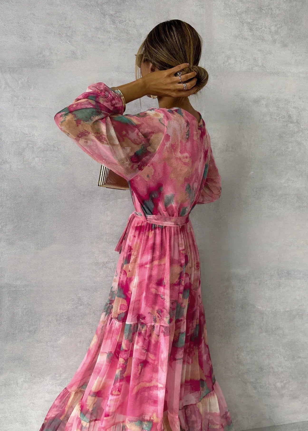 Floral Maxi Dress for Summer Evenings - Lightweight Wrap Style