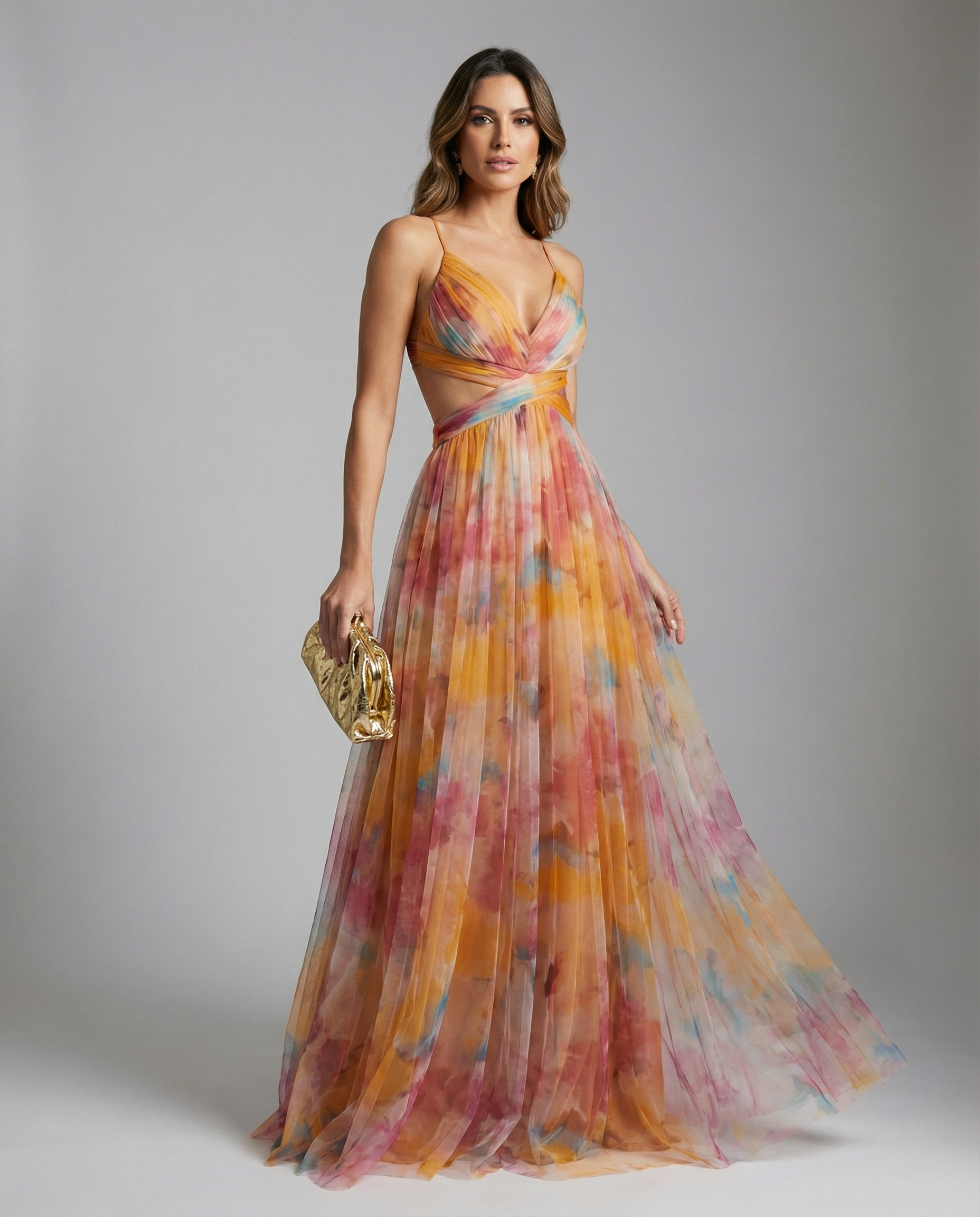 Floral Maxi Dress for Women - Elegant Evening Wear - Lightweight Fabric