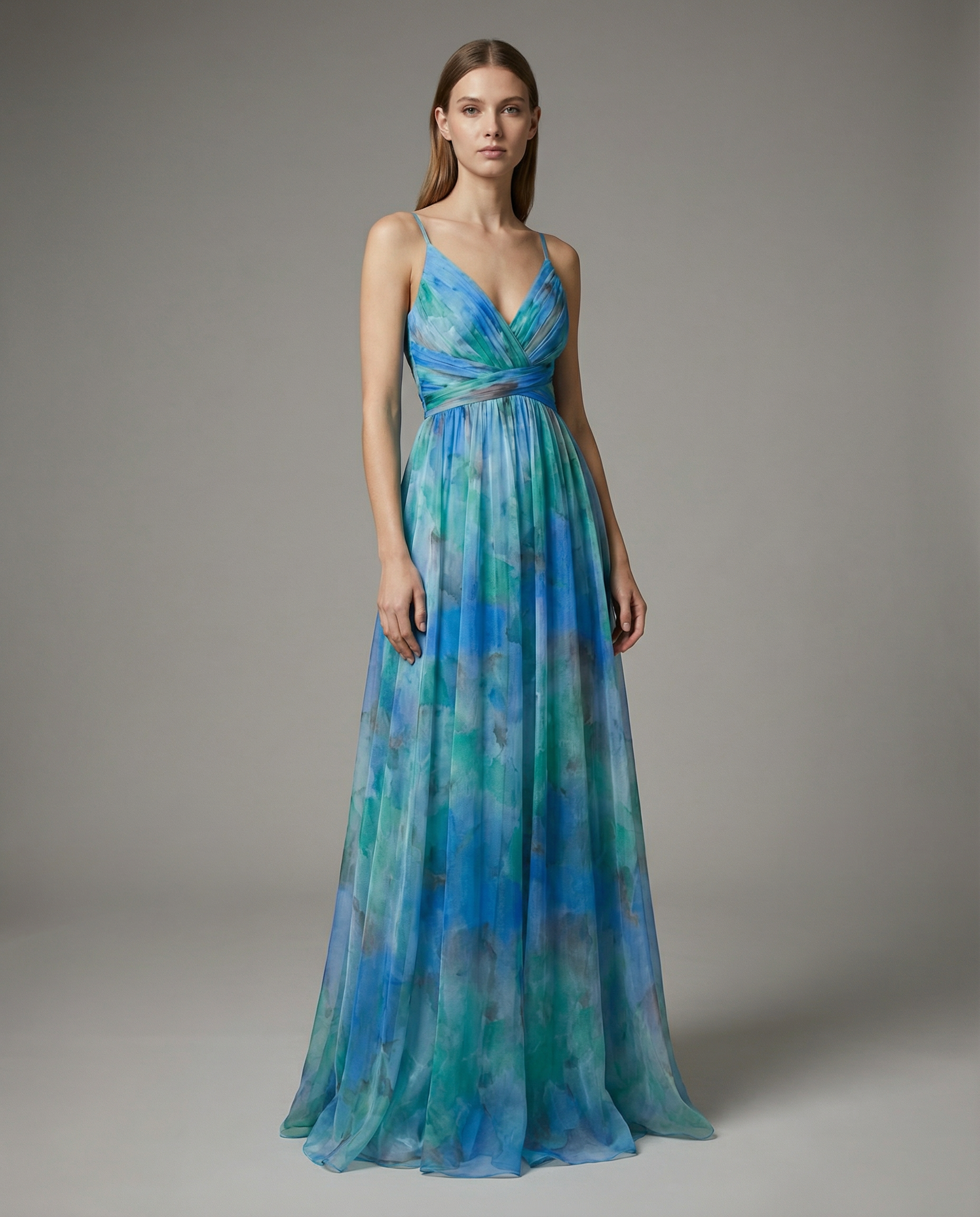 Floral Maxi Dress for Women - Elegant Evening Wear - Lightweight Fabric