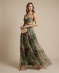 Floral Maxi Dress for Women - Elegant Evening Wear - Lightweight Fabric