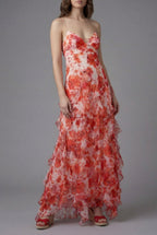 Floral Maxi Dress for Women - Lightweight Ruffled Design for Summer Wear