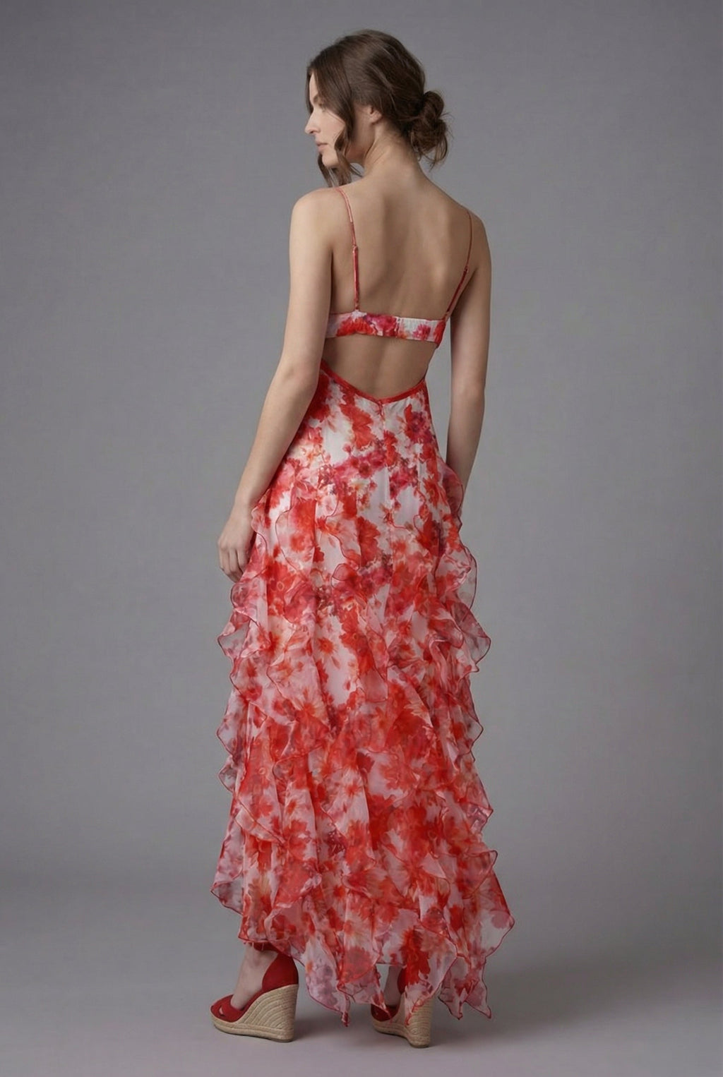 Floral Maxi Dress for Women - Lightweight Ruffled Design for Summer Wear