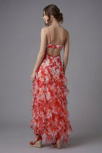 Floral Maxi Dress for Women - Lightweight Ruffled Design for Summer Wear