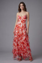 Floral Maxi Dress for Women - Lightweight Ruffled Design for Summer Wear
