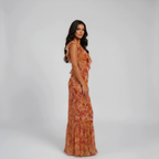 Floral Maxi Dress in Lightweight Fabric for Summer Events and Casual Wear