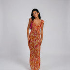 Floral Maxi Dress in Lightweight Fabric for Summer Events and Casual Wear