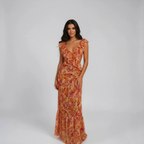 Floral Maxi Dress in Lightweight Fabric for Summer Events and Casual Wear
