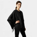 Fringed Women's Poncho Cape Scarf - Soft Knit Fabric - Stylish Layering Accessory for Casual and Outdoor Wear