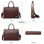 Genuine Leather Business Briefcase with Multi-Compartment – Office, Professional Use