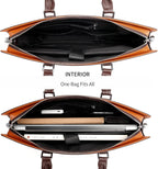 Genuine Leather Business Briefcase with Multi-Compartment – Office, Professional Use