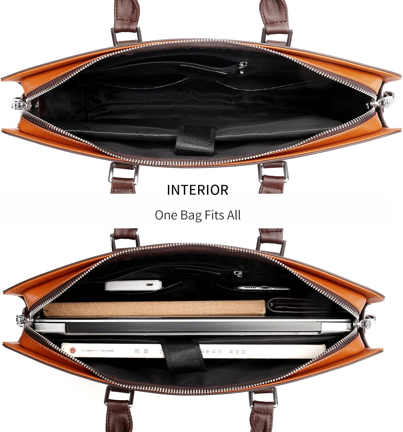 Genuine Leather Business Briefcase with Multi-Compartment – Office, Professional Use