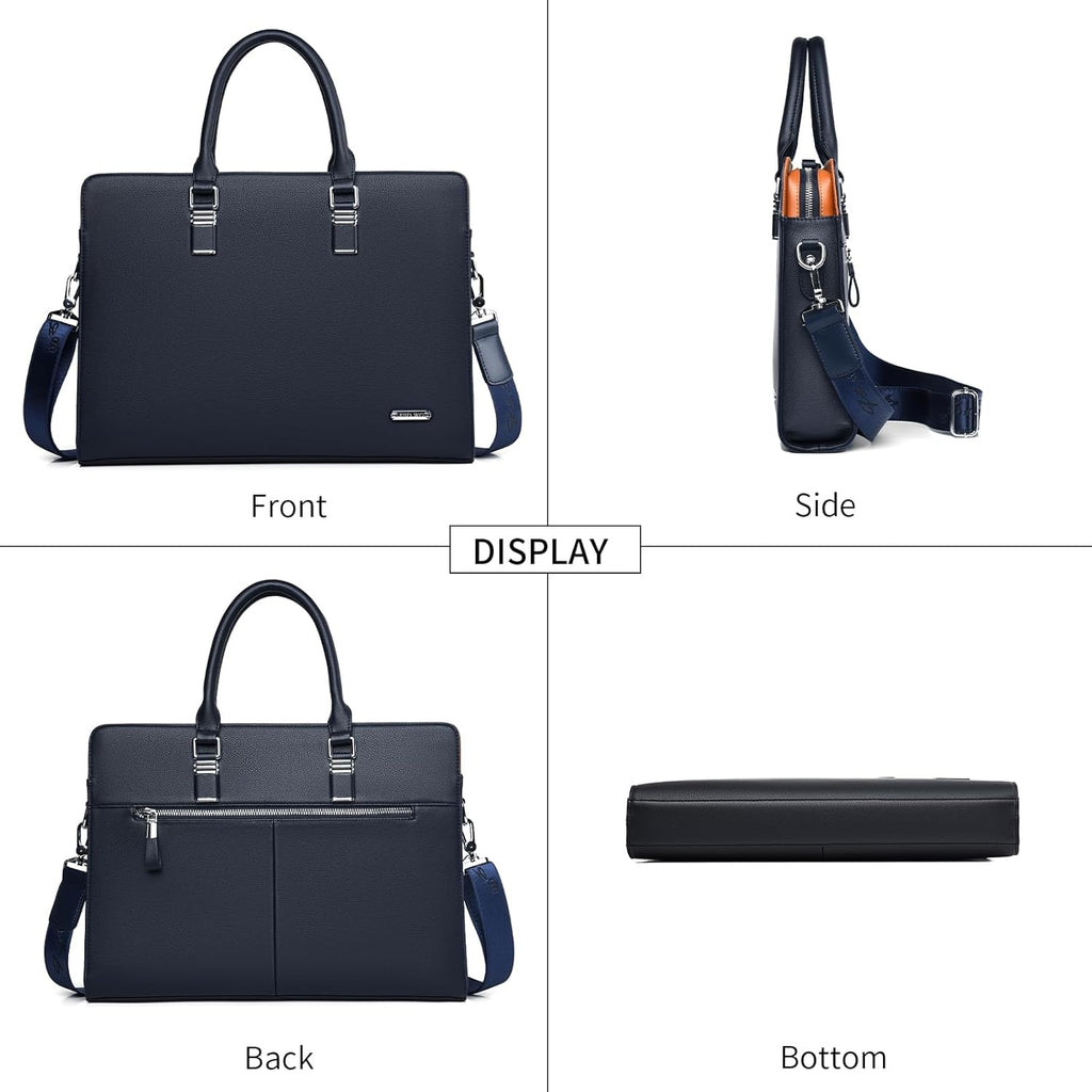 Genuine Leather Business Briefcase with Multi-Compartment – Office, Professional Use