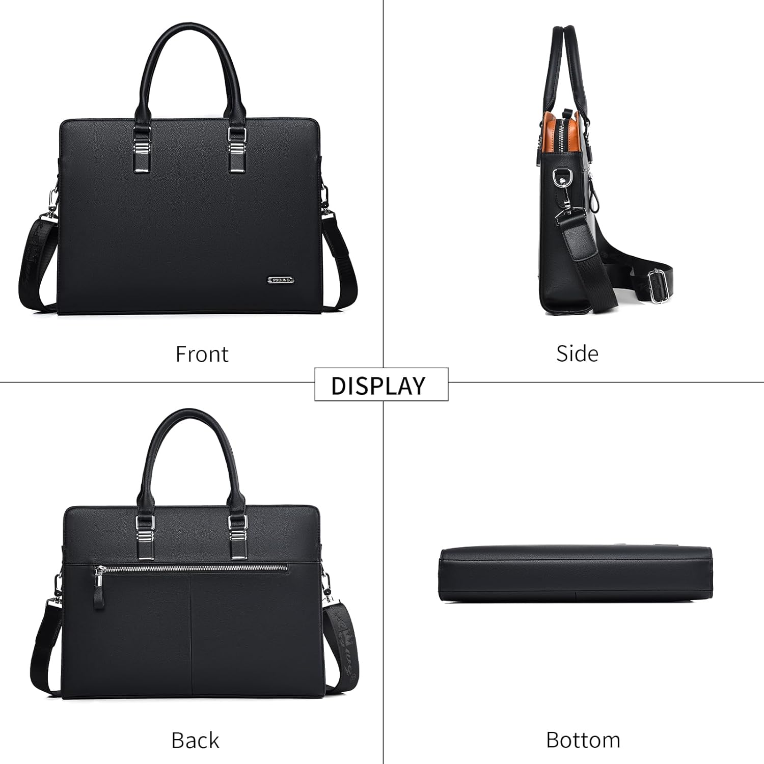 Genuine Leather Business Briefcase with Multi-Compartment – Office, Professional Use