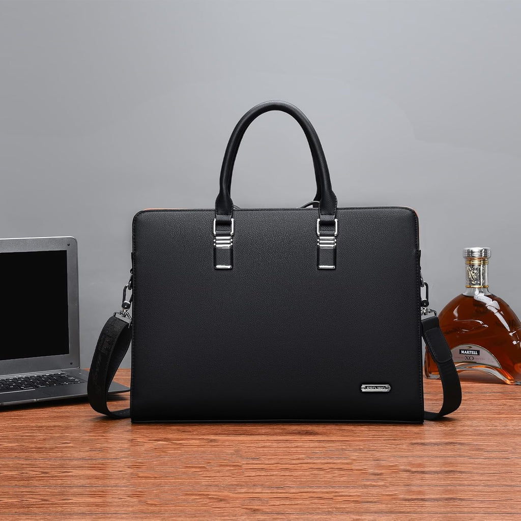 Genuine Leather Business Briefcase with Multi-Compartment – Office, Professional Use