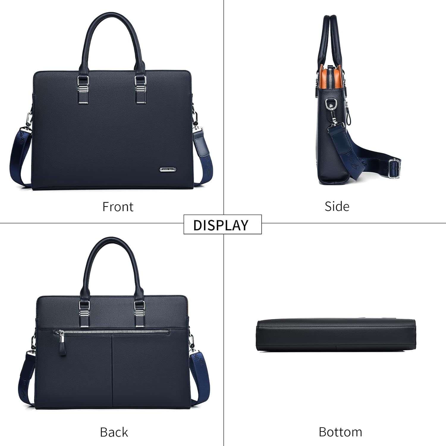 Genuine Leather Business Briefcase with Multi-Compartment – Office, Professional Use
