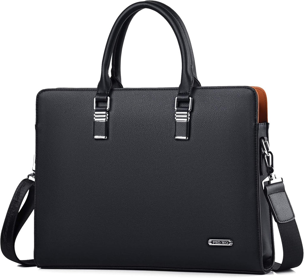Genuine Leather Business Briefcase with Multi-Compartment – Office, Professional Use