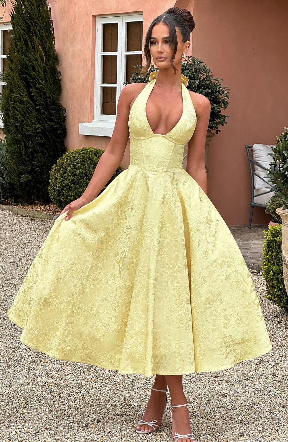 Halter Midi Dress for Women - Stylish Fit, Casual Summer Outfit