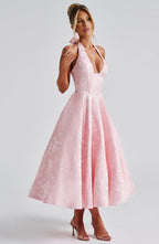 Halter Midi Dress for Women - Stylish Fit, Casual Summer Outfit
