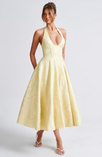 Halter Midi Dress for Women - Stylish Fit, Casual Summer Outfit