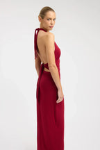Halterneck Dress in Soft Fabric - Elegant Evening Wear for Women
