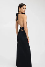 Halterneck Dress in Soft Fabric - Elegant Evening Wear for Women