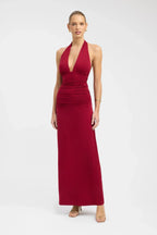 Halterneck Dress in Soft Fabric - Elegant Evening Wear for Women