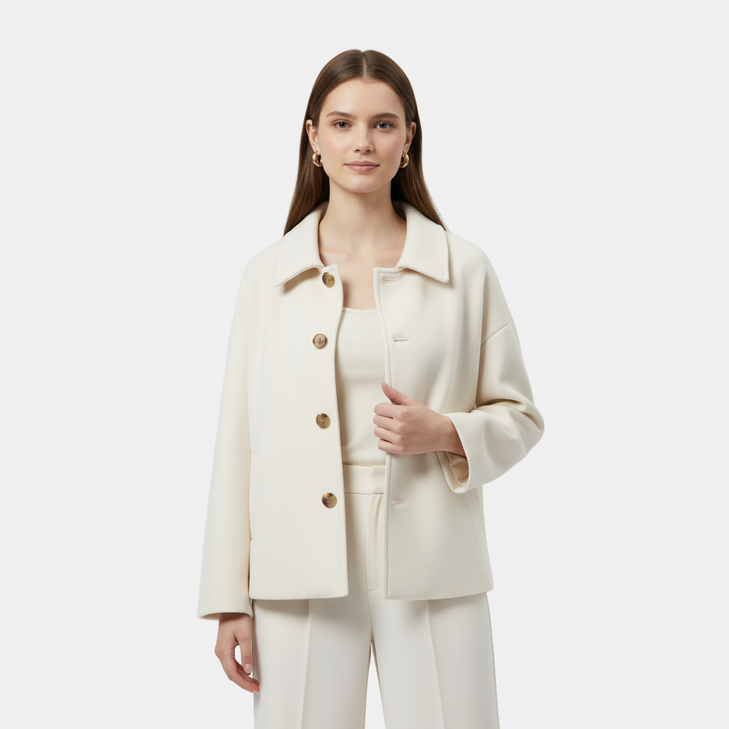 Hip-Length Women's Mini Coat - Lightweight Fabric, Casual Style for Everyday Wear, Available in Multiple Colors