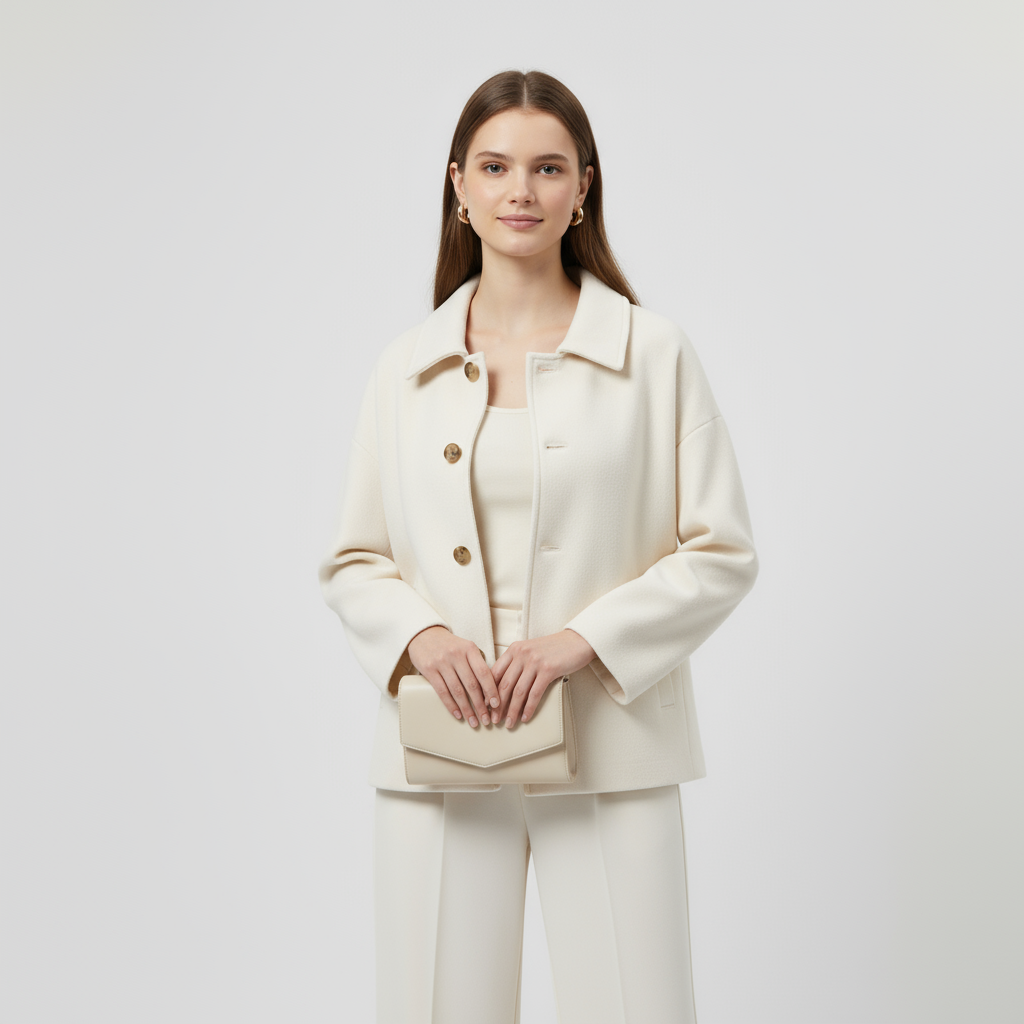 Hip-Length Women's Mini Coat - Lightweight Fabric, Casual Style for Everyday Wear, Available in Multiple Colors