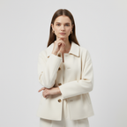 Hip-Length Women's Mini Coat - Lightweight Fabric, Casual Style for Everyday Wear, Available in Multiple Colors