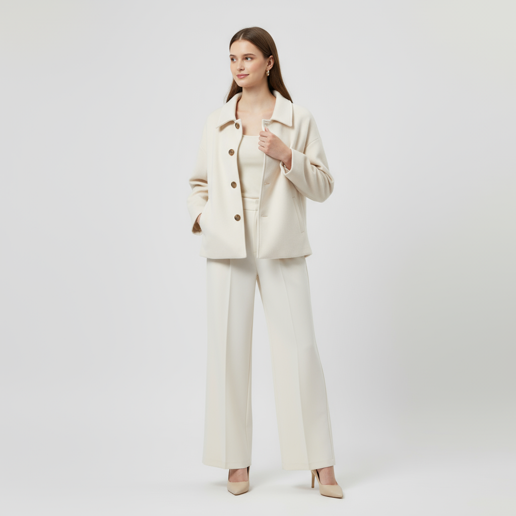 Hip-Length Women's Mini Coat - Lightweight Fabric, Casual Style for Everyday Wear, Available in Multiple Colors