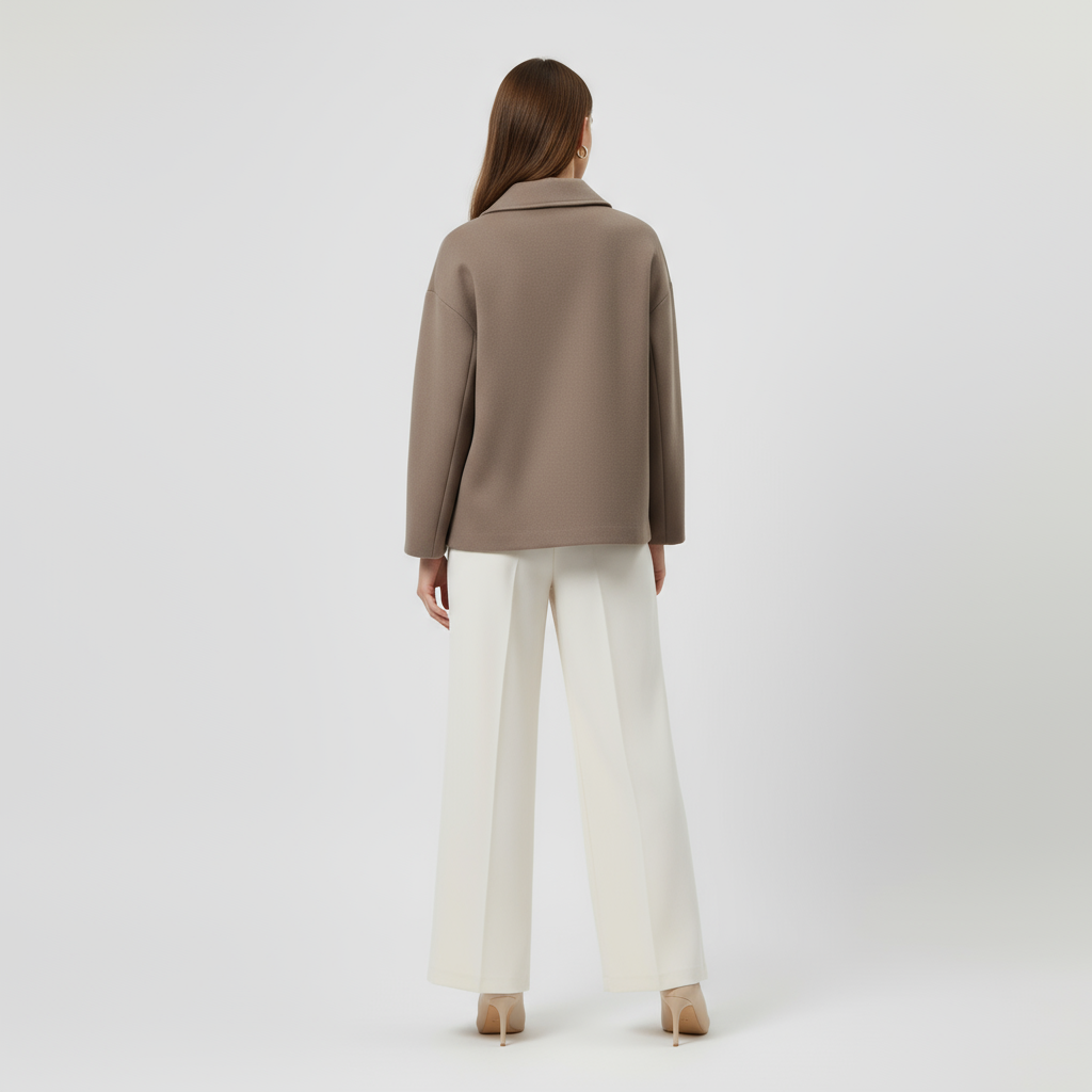 Hip-Length Women's Mini Coat - Lightweight Fabric, Casual Style for Everyday Wear, Available in Multiple Colors